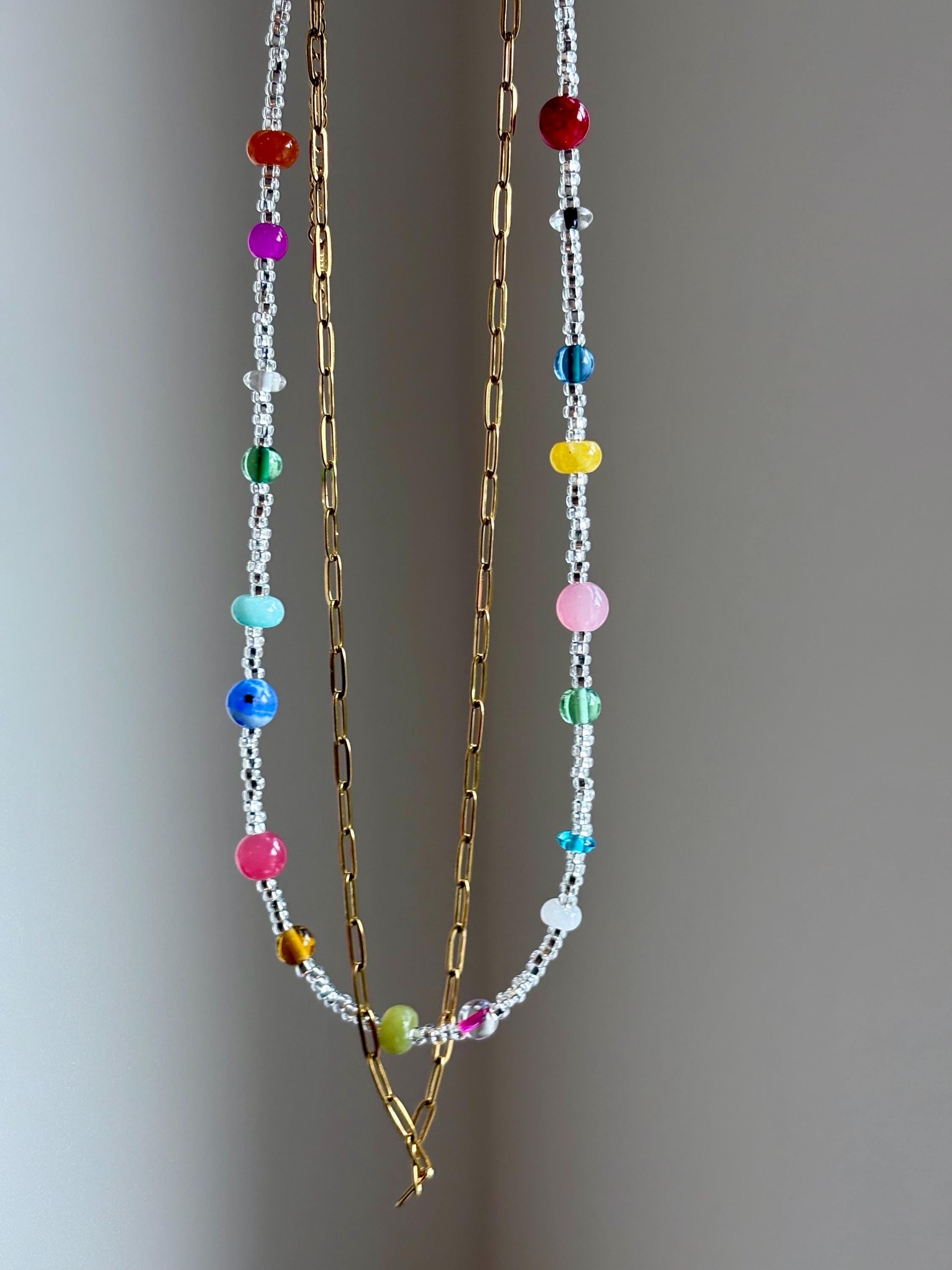 Aisha | 18k Gold Plated Chain & Beaded Necklace
