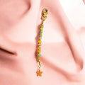 Bag Charm – Floral Glass Bead Keychain with Starfish Charm & Gold Lobster Clasp