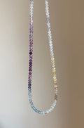 Sugar Plum Fluorite Necklace | Fluorite Gemstone Beads | Sterling Silver | 17"
